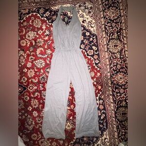 Pink Lily Light Gray Halter Neck Jumpsuit